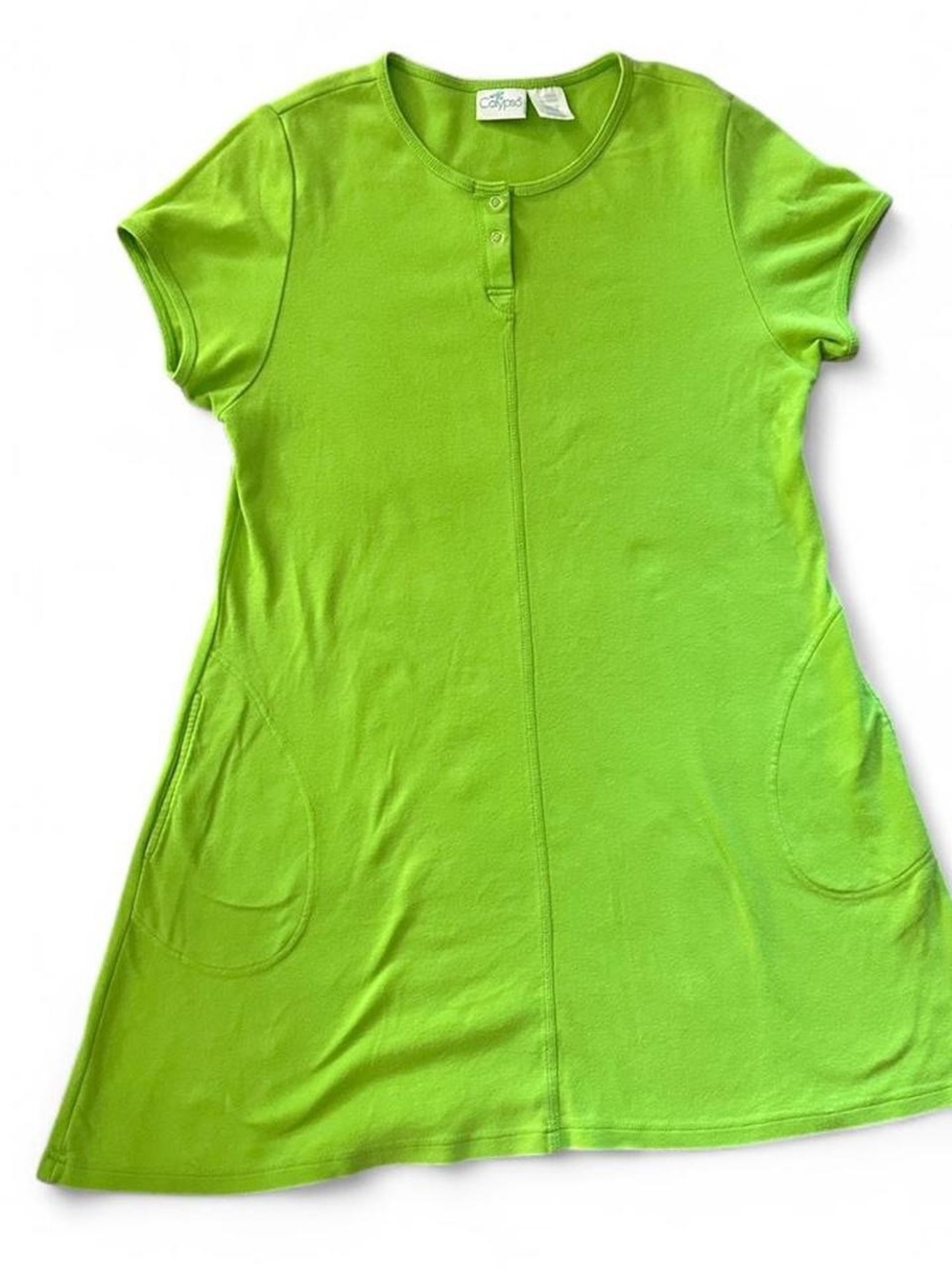 Y2K Calypso Green A-line short sleeve dress